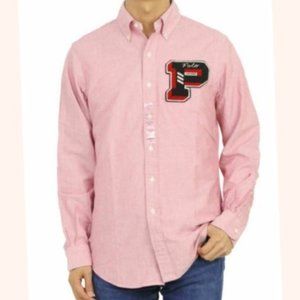 Polo Ralph Lauren Men's Varsity P Classic Fit Long Sleeve Oxford Shirt Size L